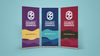 Concepts of banners including new branding colour palates.