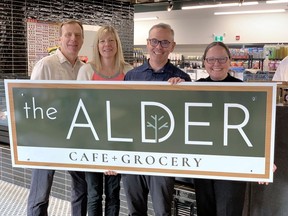 The owners of the new Alder Café and Grocery in Spring Creek Mountain Village are from left, John and Belinda Spears and James and Misty Kendal.