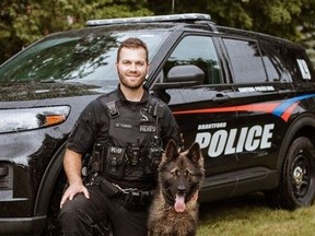 Brantford police service dog Mack with Const. Paul Wiacek. Submitted