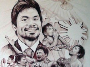Filipino artist creates paintings using his own blood