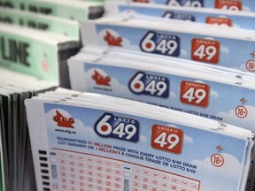 Lotto 6/49 tickets are pictured in this file photo.