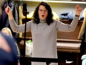Heather Jones directs the singers in a recent rehearsal of the Brockville Operatic Society production Heroes & Villains. (RONALD ZAJAC/The Recorder and Times)