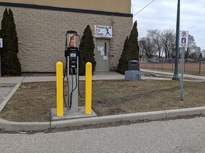The new electric vehicle charger at the Gable Rees Rotary Pool in Blenheim has come online. (Handout/Postmedia Network)