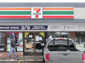Convenience store chain 7-Eleven's application to serve alcohol at its location in Chatham, shown in February 2021, is ongoing after the company received approval from the Alcohol and Gaming Commission of Ontario for its location in Leamington.