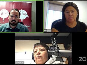 Mohawk Council of Akwesasne Grand Chief Abram Benedict and MCA executive director Ann Seymour (top left to right) spoke to 97.3 CKON's Reen Cook on Friday January 6, 2023 about the power outages in the community. Handout/Cornwall Standard-Freeholder/Postmedia Network
