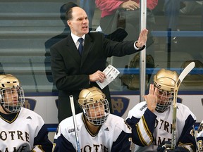 Former Kingston Canadians forward Paul Pooley is an associate coach with the Notre Dame Fighting Irish in South Bend, Ind. University of Notre Dame Photo