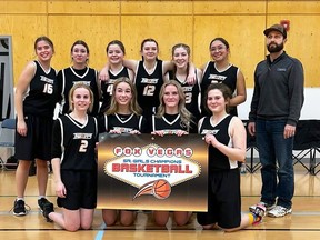 Mayerthorpe High School’s senior girls basketball team, coached by Ray Chittick, won gold at the first Fox Vegas senior basketball tournament, hosted by Fox Creek School in January.