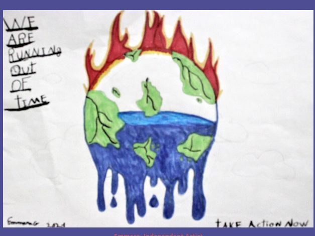 Poster drawing of global warming orignal on Craiyon