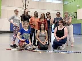 A photo of the participants at the Culture Connect: Middle East can dance lesson conducted last year at the gym at Algonquin College Pembroke Waterfront Campus. The lesson was taught by Suli Adams and hosted by Local Immigration Partnership - Lanark & Renfrew.