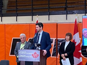 Immigration, Refugees and Citizenship minister Sean Fraser in Sturgeon Falls to make an announcement on Monday morning.