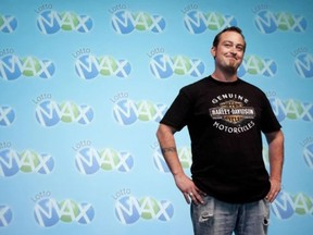 Timothy Schell, then a 34-year-old construction worker from Toronto, won the $50-million Lotto Max draw in May 2012. (National Post file photo)