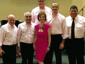 "Introduction," a six-piece Italian party band from Welland that has been playing together for 30 years, will be heating up the stage at the Dante Club's Calabrese Night, Saturday, Feb. 4. Pictured from left: Ralph DeFazio, Dave Colonico, Barbara Mantini, John Multari, Joe Castellan, and Mario Minervin in the back row. Tickets are available by calling the club at 705-264-3185.

Supplied