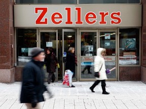 Shoppers exit a Zellers location in downtown Ottawa in 2011. Now, "pop-up" Zellers locations are earmarked for Ottawa and other Canadian cities.