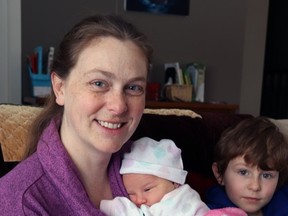 Anne Harris, left, and Patrick, six, welcomed the newest member of their family, Veronica Mary Harris. Veronica is the Whitecourt area’s New Year’s baby for 2023, born at the Whitecourt Healthcare Centre at 2:10 a.m. on Tuesday, Jan 24.