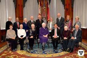 Recipients of this year's Ontario Senior Achievement Awards with Lt-Gov.  Elizabeth Dowdswell (centre front) and the province's minister for seniors and accessibility, Raymond Cho (centre-right).  (Contributed)