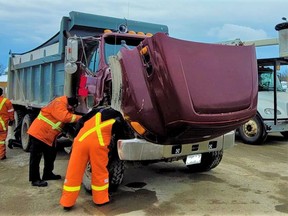 Ontario Transportation Ministry investigators joined OPP in Prince Edward County Thursday to investigate the condition of vehicles to ensure road safety.