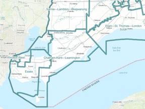 The entire Municipality of Chatham-Kent will be part of the federal riding of Chatham-Kent--Leamington, according to the final report from the commission in charge of redrawing the federal districts in Ontario. (Screenshot/Postmedia Network)