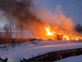 The blaze in Shoal Lake quickly burned out of control. Photo courtesy of GoFundMe