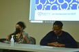 The Stratford Police Service's Community Equity Action Team is raising concerns over the lack of female representation on the five-member Stratford police services board. Pictured, Community Equity Action Team member Katia Maxwell and co-chair Oonagh Vaucrosson brought their concerns to the board at its regular meeting Wednesday evening. Galen Simmons/The Beacon Herald/Postmedia Network