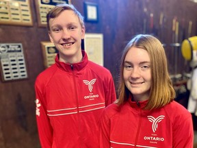 Stratford Fencing Club athletes Spencer Orr and Ellie Davies will represent Ontario at the Canada Winter Games Feb. 27-March 5 in Prince Edward Island.
