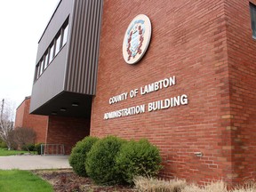 Lambton County council's administration building in Wyoming is shown in this file photo.  File photo/Postmedia