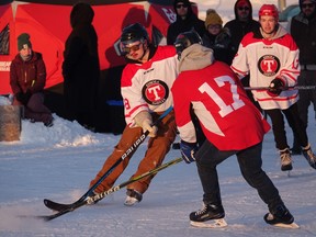 Copenhagen Tin took on, and eventually beat team Rednex Rebellion to win gold at the 2023 Kroppy Cup, held over the weekend at the Kenora Hospitality Alliance's Rabbit Lake Winter Wonderland.