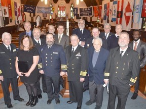 Special guests and dignitaries taking part in the 3th annual Mariners' Service and Blessing of the Great Lakes Fleet at St. George's Anglican Church in Owen Sound on Sunday, February 26, 2023.