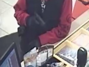 A suspect in a robbery Tuesday morning at Fas Gas is being sought by police.