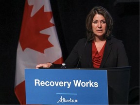 Alberta Premier Danielle Smith speaks during the opening ceremonies of the sixth annual Recovery Capital Conference at the Hyatt Regency Hotel in Calgary on Tuesday, Feb. 21. Gavin Young/Postmedia