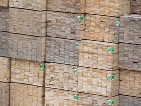The many pressures on B.C.'s forests and the rural and northern communities that directly depend on them are coming to a head this spring, with sawmill, pellet and pulp closures set to affect hundreds of workers in different corners of the province. Softwood lumber is pictured in Richmond, B.C., Tuesday, April 25, 2017.