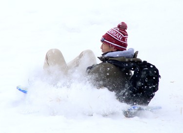 The City of Greater Sudbury hosted Snow Day, a free outdoor family celebration near the Grace Hartman Amphitheatre in Bell Park on Saturday, Feb. 4, 2023. Activities included snowshoeing, skating, snowboarding, tobogganing and more. There was be a warming area and fire pits, free hot chocolate, entertainment and change tables and nursing stations for families with babies and young children. Transportation to Bell Park was free of charge aboard Greater Sudbury Transit. Free helmets and equipment for activities were also available for loan. Meals and snacks were available for purchase from food vendors. Ben Leeson/The Sudbury Star/Postmedia Network