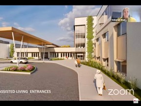 Details of plans for the Rockwood Terrace long-term care and assisted living facility were shared with Grey County council during a virtual meeting Thursday, Feb. 2, 2023. (Screen shot)