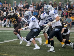 Former Superior Heights quarterback Gabe Barkley played against the Korah Colts last season.  The Sault resident has signed on to play football at U Sport with the Ottawa Gee Gees program.