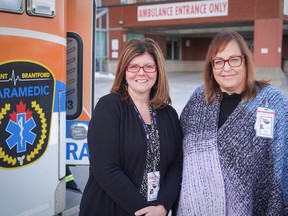 Beth Morris (left) is clinical director of patient access and flow with the Brant Community Healthcare System and Lana Dunlop is manager of manager of patient flow and access. Submitted