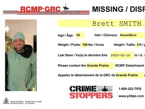 35 year old Brett Smith was last seen in Grande Prairie on Feb. 16.