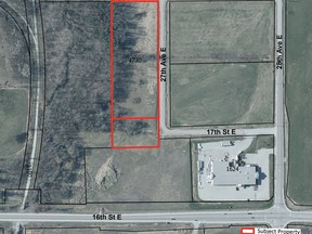 The site of a proposed indoor self-storage facility in Owen Sound near the Van Dolder's Custom Exteriors off 16th Street East. Screenshot taken from Owen Sound city council meeting agenda, Monday, Jan. 30, 2023.