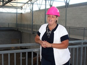 Lynn McGeachy-Schultz,is seen in this file photo from Aug. 26, 2010, during a site tour of the St Clair College Healthplex during construction while she was serving as director of strategic planning and college advancement. McGeachy-Schultz, who passed away on Monday, Feb. 13, led the effort to bring the facility to the college campus in Chatham. (Postmedia Network)