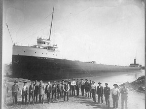 The launch of the Daniel J Morrell, West Bay City, August 1906. Courtesy Saginaw Marine Historical Society