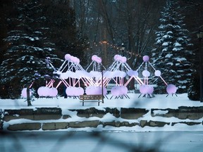 Affinity is a light sculpture that was displayed on Tom Patterson Island as part of the recent Lights On Stratford festival. Chris Montanini\Stratford Beacon Herald