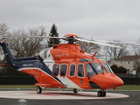 An air ambulance is shown in this file photo at the new helipad at Bluewater Health in Sarnia.
