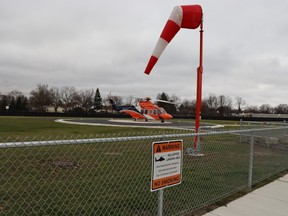 An air ambulance is shown in this file photo at the new helipad at Bluewater Health in Sarnia.