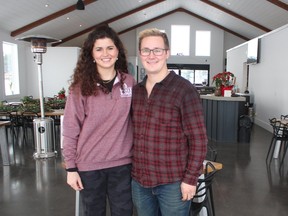 Alicia and Garren Hardman stand in the tasting room at their Shale Ridge Estate Winery near Thedford.