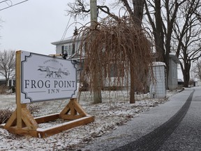 The Frog Point Inn has opened near Courtright.  The six-room, one-storey inn located behind the house shown here dates back to the mid-1900s.