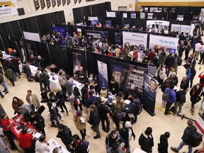 Cambrian College's annual Career Fair Conference was held at the main campus in Sudbury, Ont. on Tuesday February 7, 2023. About 250 industry representatives from 109 companies, covering a wide variety of sectors, were in attendance to meet with Cambrian students. This year was also the first full in-person Career Fair Conference in three years. John Lappa/Sudbury Star/Postmedia Network