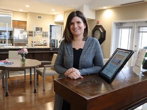 Kelly Chartrand stands in the residence at St. Joseph's Hospice Sarnia Lambton in Sarnia. Chartrand, who is director of resident services, will become hospice executive director at the end of March.
Paul Morden/Postmedia