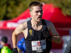 Connor Black of Forest, Ont., runs at the Canadian cross-country championships in Ottawa on Nov. 26, 2022. (Photo courtesy of Zachary Sikka)