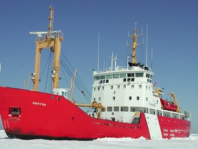 The Canadian Coast Guard Ship Griffon, seen here in a file photo, aided in the search for debris on Lake Huron after a U.S. F-16 shot down a high-altitude object in the area Feb. 12.
File photo.