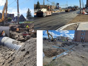 Photos taken last summer during the road construction along Algonquin Boulevard between Theriault Boulevard and Wilcox Street, as part of the ongoing Connecting Link project.

Supplied/AECOM