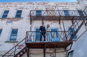 Stratford real estate investors Geoffrey and Rebecca Cheney have applied for funds from city hall to renovate a heritage building on Wellington Street that's more than a century old.  The couple are planning to create over a dozen residential apartment units and a new office for their real estate group.  (Chris Montanini/Stratford Beacon Herald)