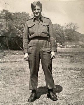 A photo of Stratford tank gunner Arthur Boon in Southampton, England, one week before he would participate in the D-Day invasion of Normandy on June 6, 1944. Submitted photo